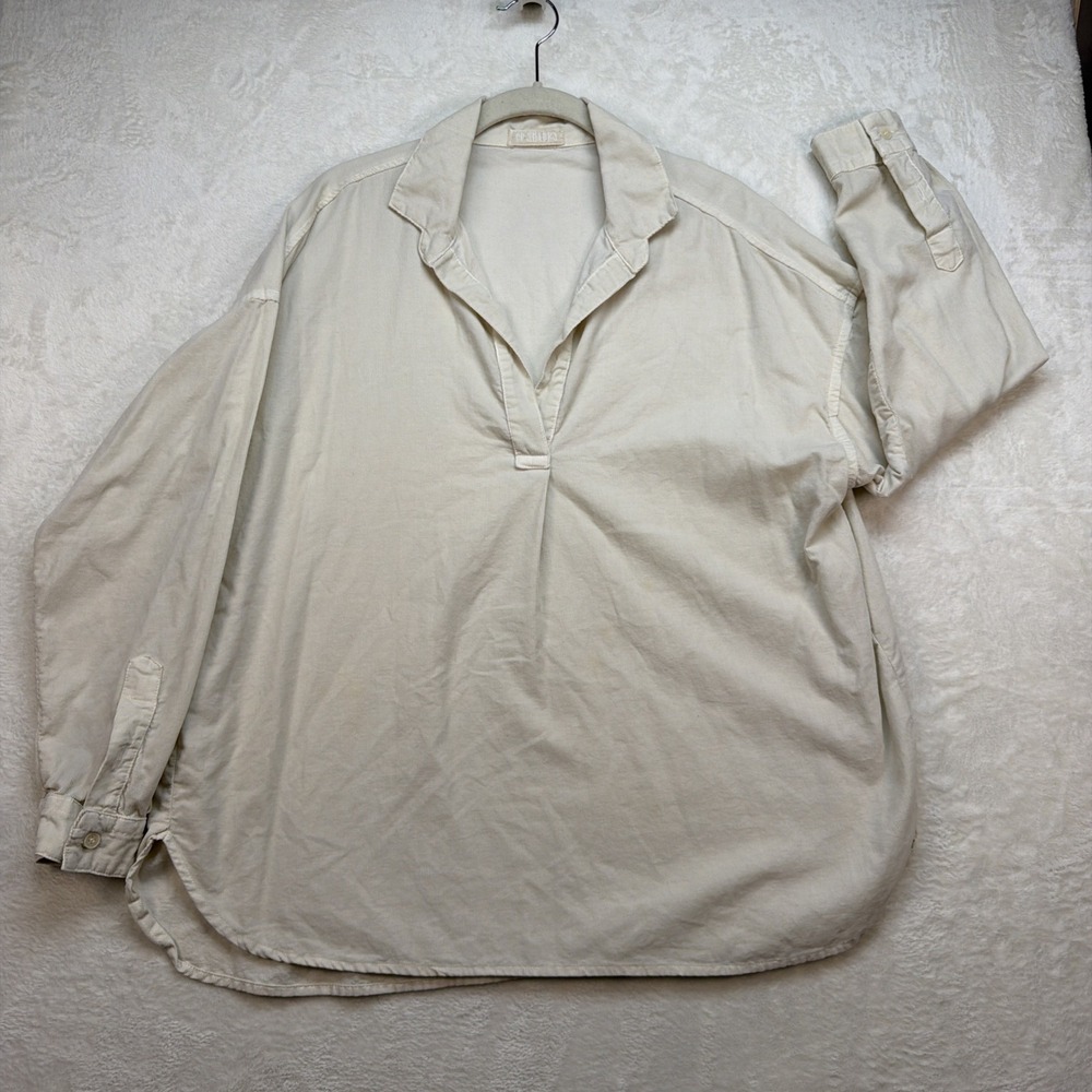 CP Shades Blouse Womens Small Beige V Neck Boho Lightweight USA Made‎